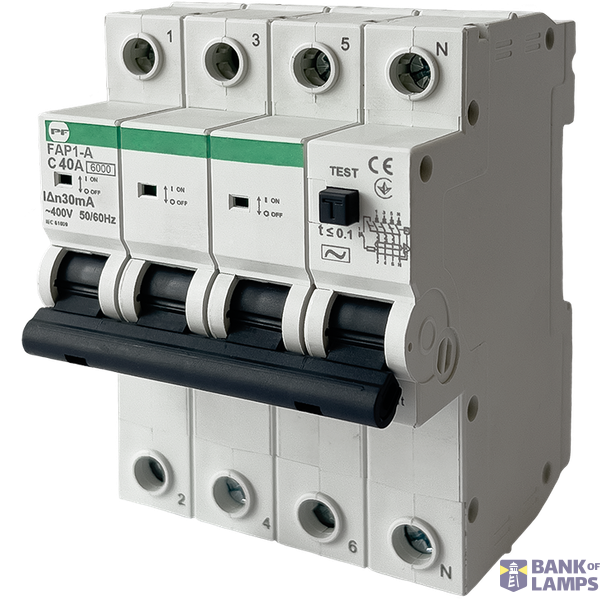 Residual current circuit breaker with over-current protection FAP1-A "C" 40A/0,03A 4P 6кА image 1