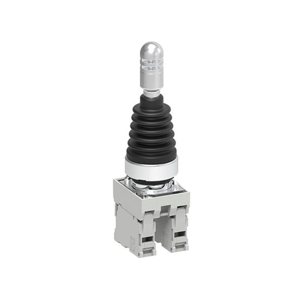 Joystick, Ø22mm Platinum series metal, without mechanical interlock. Complete with auxiliary contact, stable, 2NO auxiliary contacts image 1