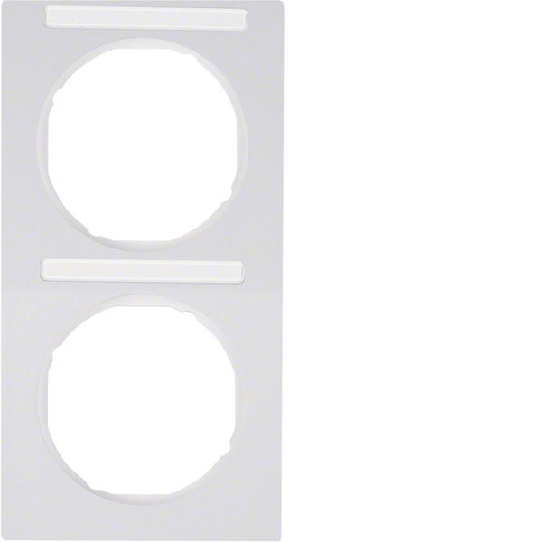 Frame 2gang vert., lab. field, R.3, p. white glossy image 1