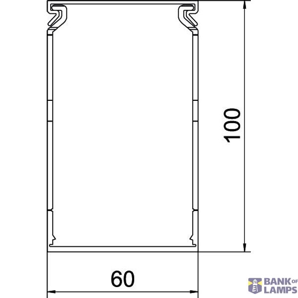 Slotted cable trunking system CABLIX Set 100x60 7030 2000x60x100 Polyv image 2