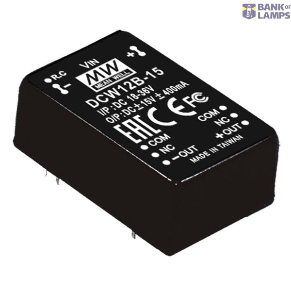 DCW12C-12 DC/DC Converter 36-72V:+/-12V 500mA 12W, MEAN WELL image 1