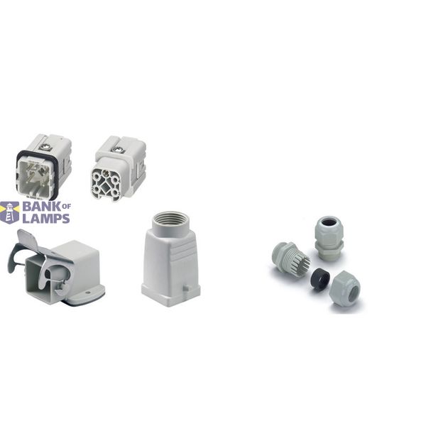 Industrial connectors (set), Series: HA, PUSH IN, Installation size: 1 image 1