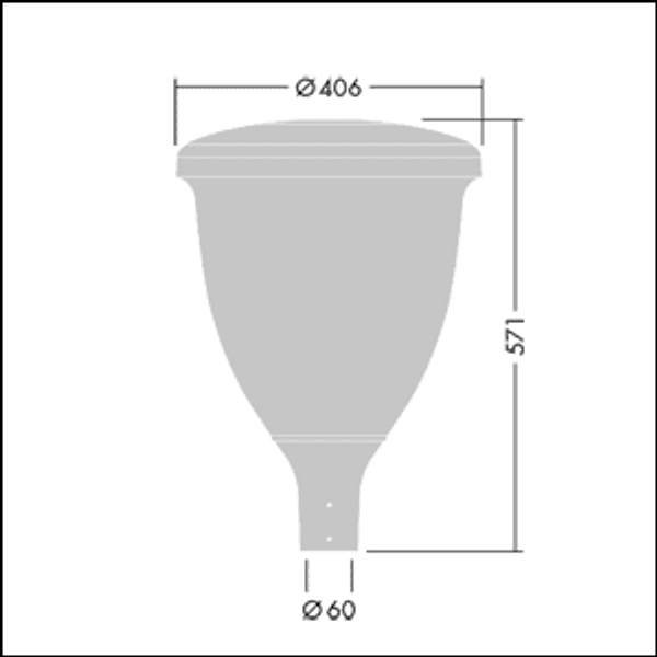 VO 18L50-740 SF RS CL2 W5 T60 ANT - LED post-top amenity luminaire image 3
