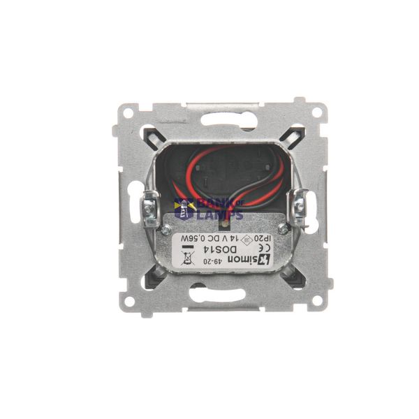 Double intermediate switch with indicator LED light, 10AX, graphite mat image 1