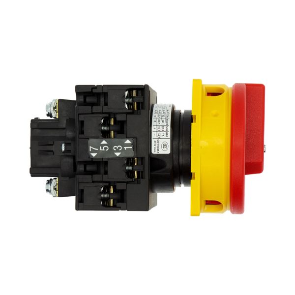 T3-2-8324/EA/SVB Main switch, T3, 32 A, flush mounting, 2 contact unit(s), 4 pole, Emergency switching off function, With red rotary handle and yellow locking ring image 13