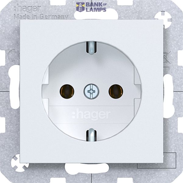 SCHUKO wall socket, plug-in type, A.x/C.x light white matte image 1