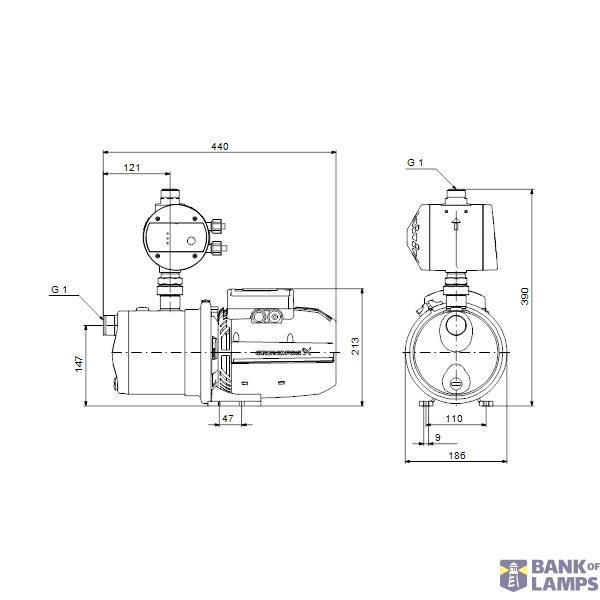 Jet pump JP 5-48 PM1 1x230V 50Hz 1,5m SCHUKO image 2