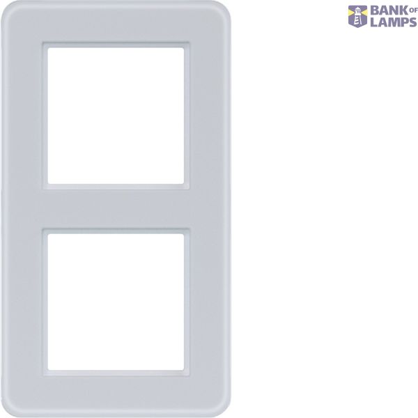 Cover frame double, C.8, light white matte glass image 1