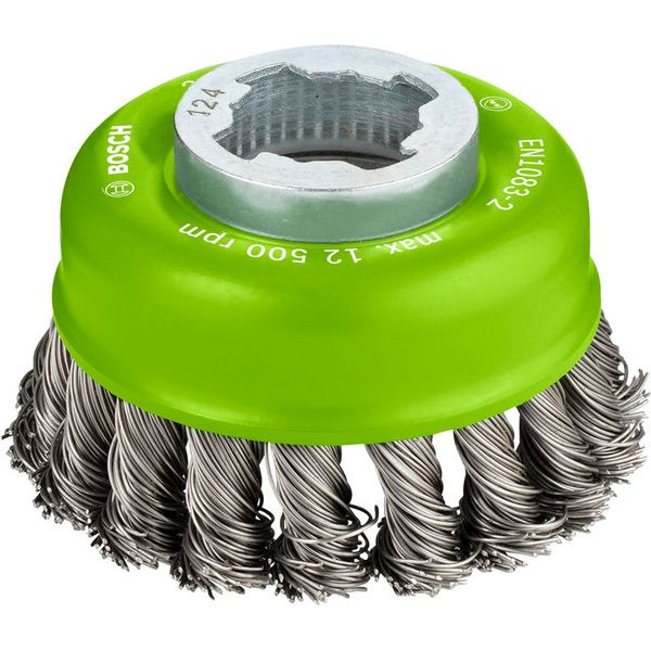 X-LOCK Cup brushes Knotted 75mm Stainless Steel 0.5mm image 1
