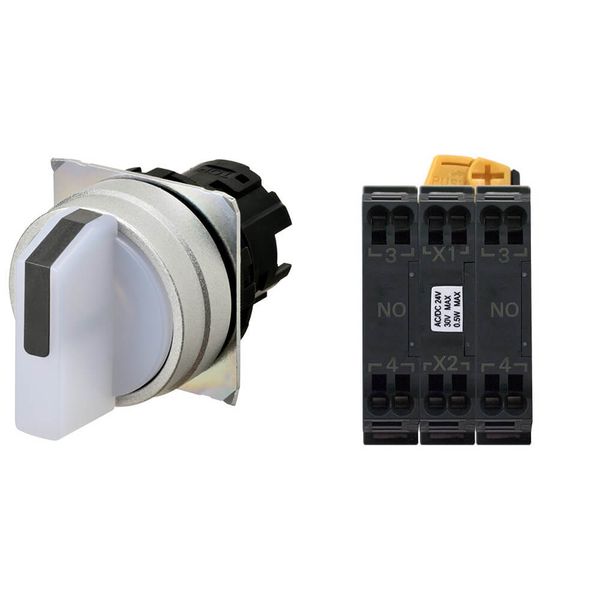 Selector A22NW Ã˜22, 3 position, Lighted, bezel brushed M, MANUAL, COLO A2246847M image 2