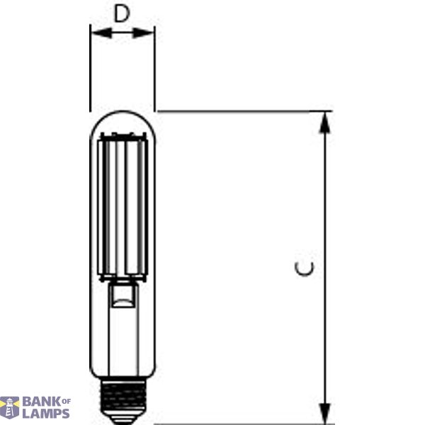 LED SON-T, Tubular, Mains, 26 W, SON-T 70W, E27, 4000 K, 4500 lm, CRI 70, 25000 hour(s) image 2