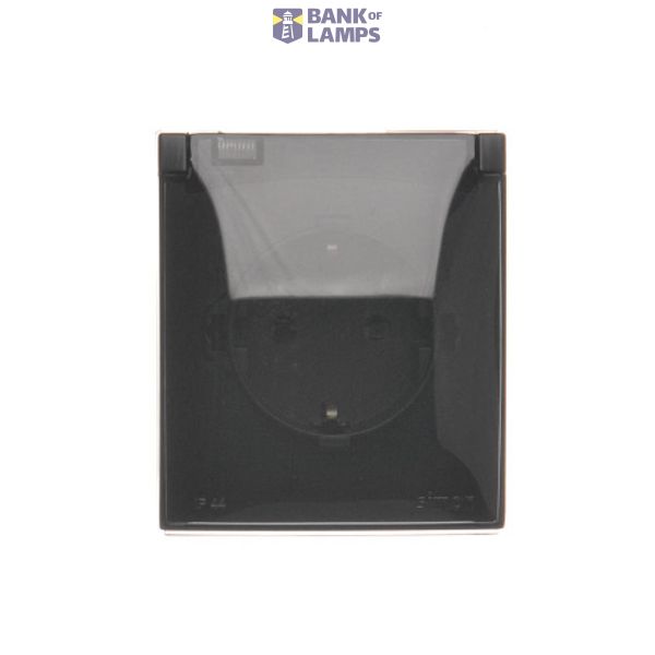 IP44 single socket outlet with Schuko earthing and shutters - transparent flap, black matt, 16A image 1