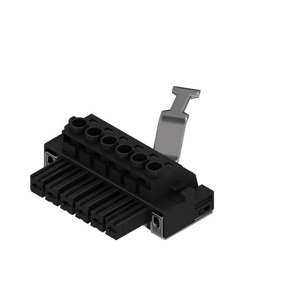 PCB plug-in connector, female plug, 7.62 mm, Number of poles: 6, 180°, Clamping yoke connection, Clamping range, max. : 10 mm², Box image 3