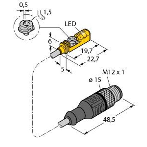 Magnetic Field Sensor Compact design for small hydraulic cylinders   BIM-UNTK-AP7X-0.3-RS4 image 1