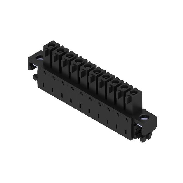 PCB plug-in connector, female header, Solder flange inverted, THT/THR solder connection, 3.81 mm, Number of poles: 10, 180°, Solder pin length (l): 1.5 mm, tinned, black, Box image 2