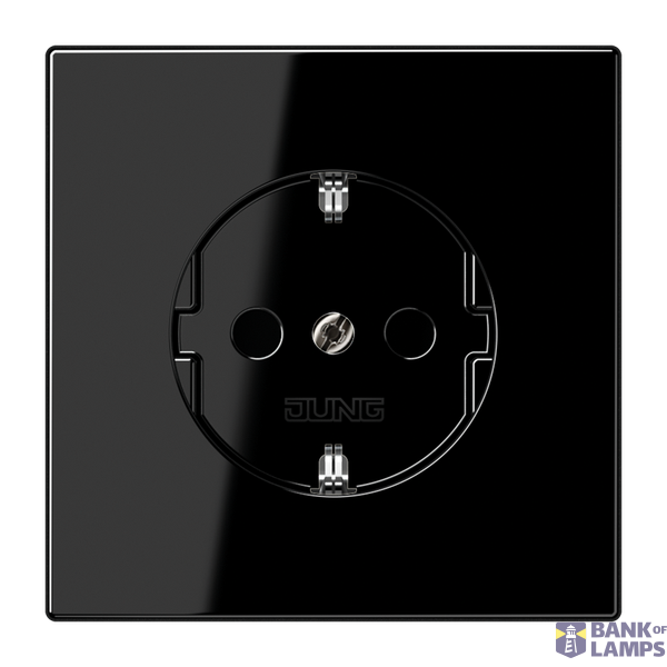 SCHUKO socket, 16 A 250 V ~, Duroplast, LS series, black image 1