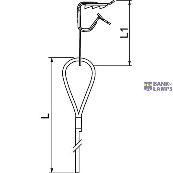 QWT TK 2 2M G Suspension wire with purlin fixin 2x2000mm image 2