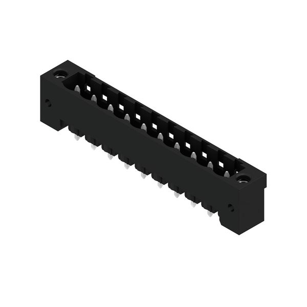 PCB plug-in connector, male header, Flange, THT/THR solder connection, 5.08 mm, Number of poles: 10, 180°, Solder pin length (l): 3.2 mm, tinned, black, Box image 4
