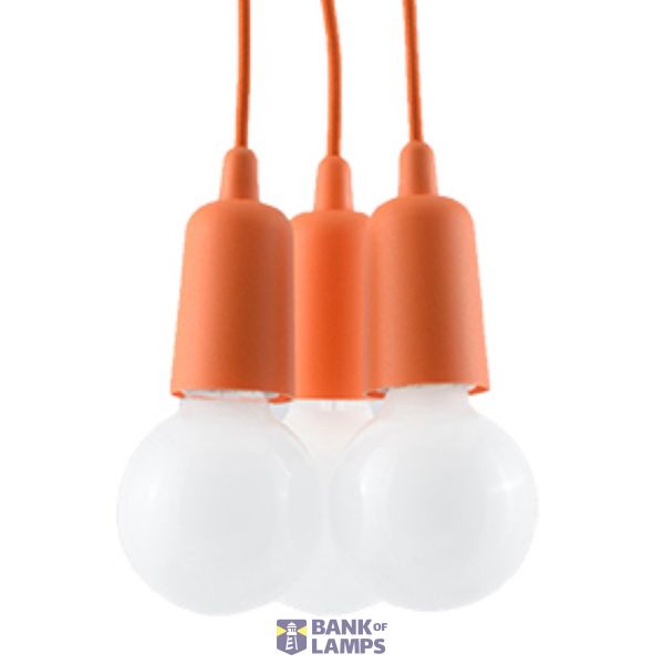 Hanging lamp DIEGO 3 orange E27 3x60W IP20 image 3