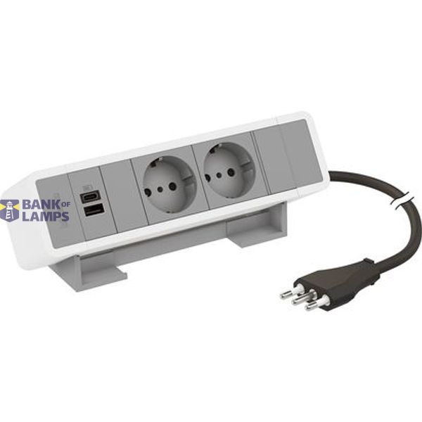 2 SOCKETS IT P30 + USB A+C 15W  2m CORD WITH PLUG image 1