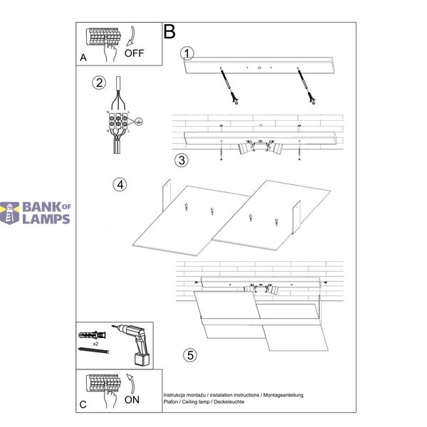 PLAFON MASSIMO CHROM E27 2X60W IP20 image 3