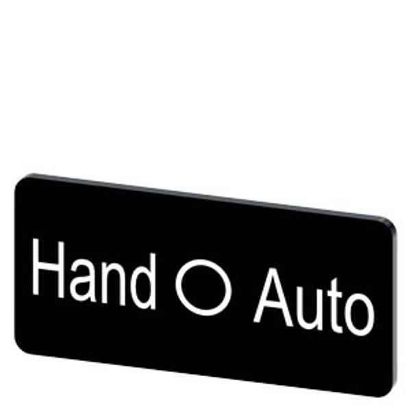 Labeling plate 12.5 x 27 mm, label black, labeling: Hand O Auto image 1