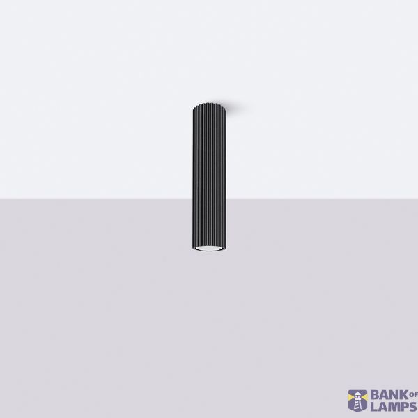 VERTICAL TUBE 30CM WITH AN ELEGANT BLACK LAMPSHADE FOR GU10 FROM THE KARBON FAMILY image 7