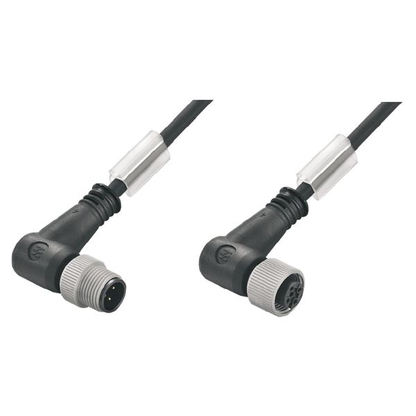 Sensor/actuator line, Connecting line, M12 / M12, Number of poles : 3, 3 m, pin, 90&deg; - socket 90&deg;, Shielded: No, LED: No, Sheath material: PUR, Halogen: No image 3