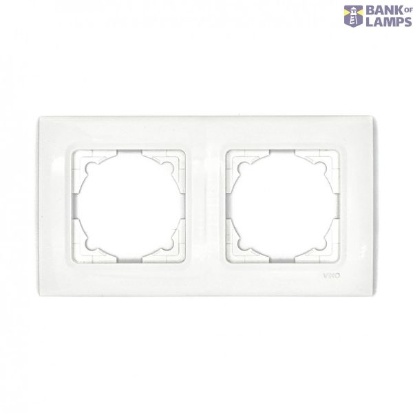 Linnera-Rollina Two Gang Frame White image 2