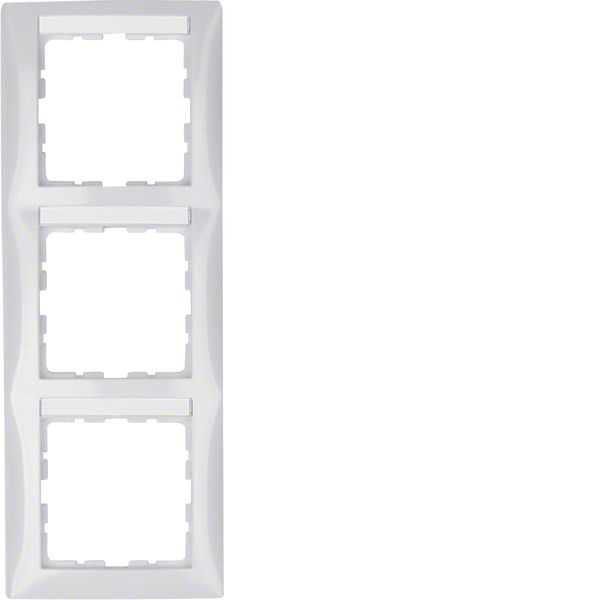 Frame 3gang vert., lab. field, S.1, p. white glossy image 1