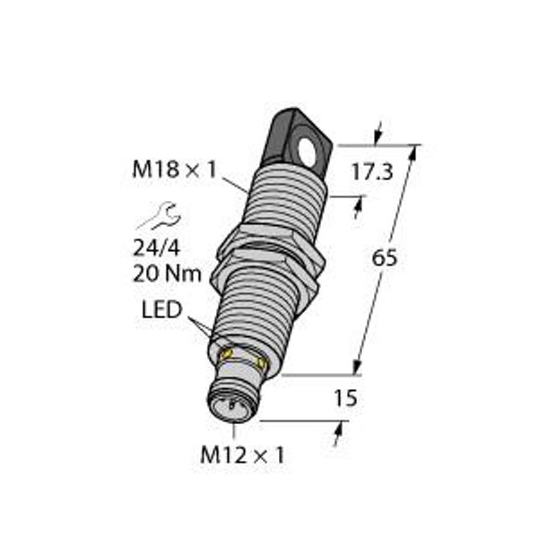 Ultrasonic Sensor Diffuse Mode Sensor   RU100U-M18MS-AP8X2-H1151 image 1