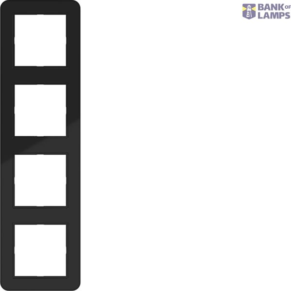 Cover frame 4-way, C.1, night black glossy image 1