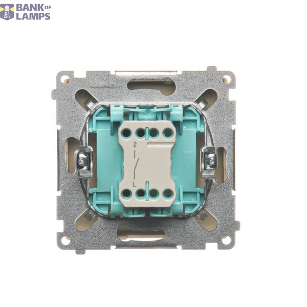 Three positions (1-0-2) single roller blind switch, Inox, metallized, 10A image 1