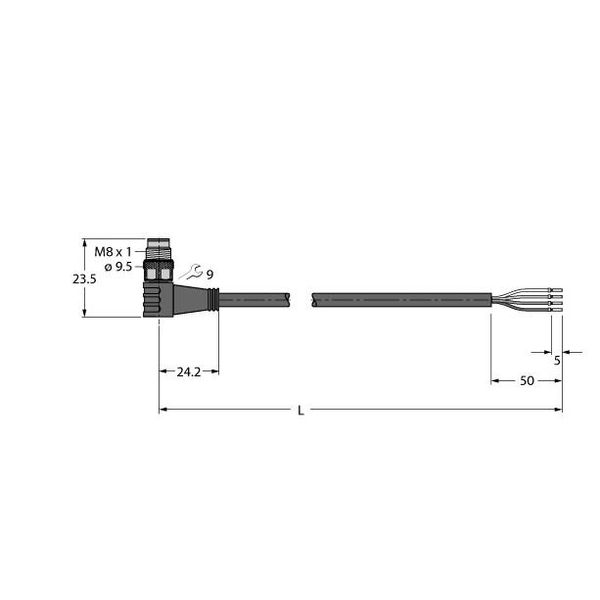 Actuator and Sensor Cable, PUR Connection Cable   PSW4M-2/TXG image 1