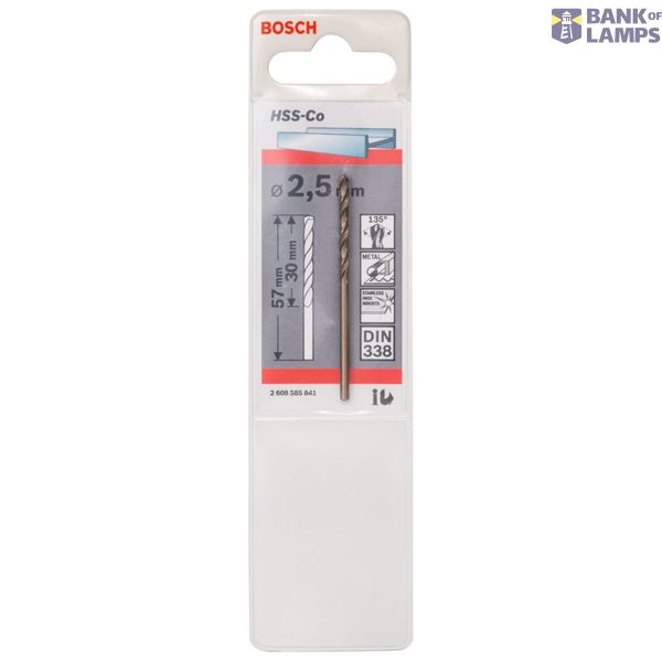 Metal drill bits HSS-Co, DIN 338 2,5 x 30 x 57 mm 1 pcs. image 2