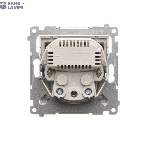 SOON ON SALE, RJ11 double telephone socket, (module), Simon 24, IP20/IP44, cashmere image 1