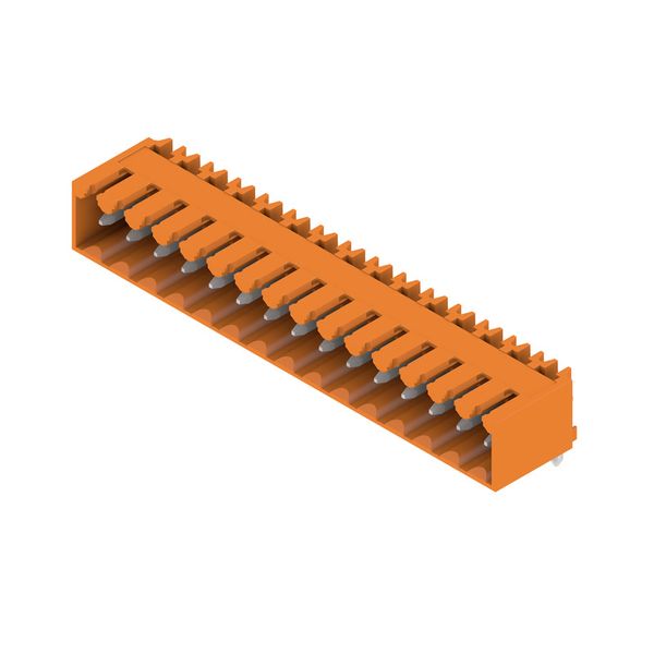PCB plug-in connector, male header, closed side, THT solder connection, 3.50 mm, Number of poles: 15, 90°, Solder pin length (l): 3.2 mm, tinned, orange, Box image 2