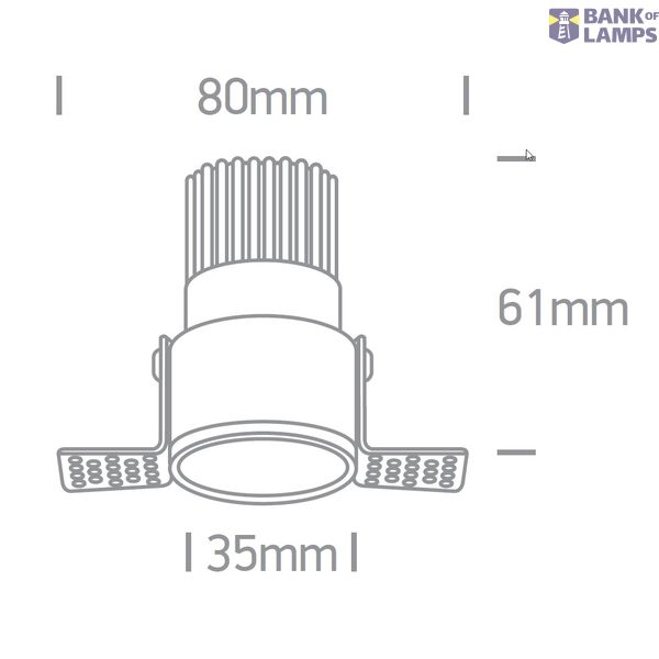 BLACK LED 3W WW 36deg 350mA IP20 DARK LIGHT TRIMLESS image 2