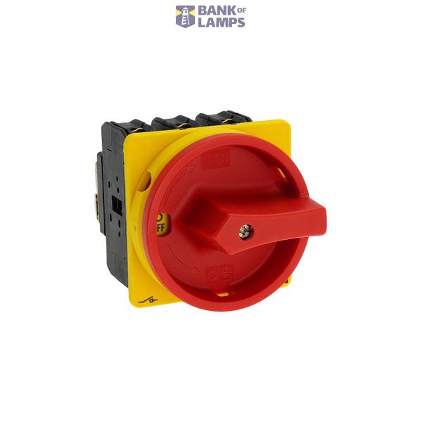 P3 Main switch, 80 A,Flush mounting, 3 pole, Form E, Red, Door couplin image 10