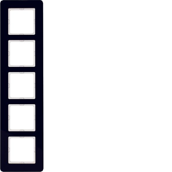 Frame 5gang, glass black image 1