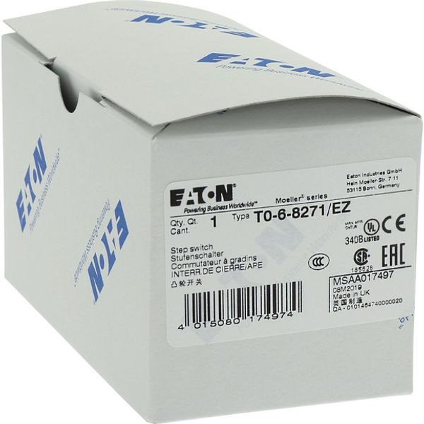 T0-6-8271/EZ Step switches, T0, 20 A, centre mounting, 6 contact unit(s), Contacts: 12, 45 °, maintained, Without 0 (Off) position, 1-4, Design number 8271 image 6