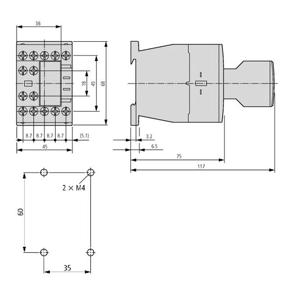 Contactor 7.5kW/400V/15.5A, 1 NO, coil 24VAC image 4