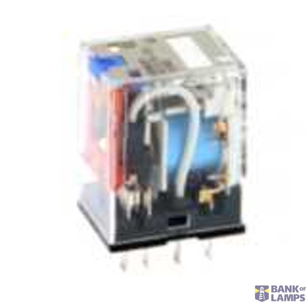 Relay, plug-in, DPDT, 10 A, mech. & LED indicator, test button, diode, MYS 2403C image 2