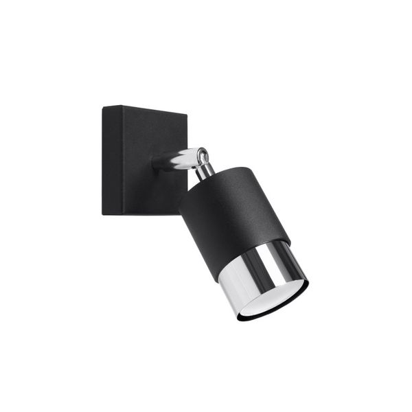 WALL LAMP NERO BLACK/CHROME GU10 1X40W IP20 image 1