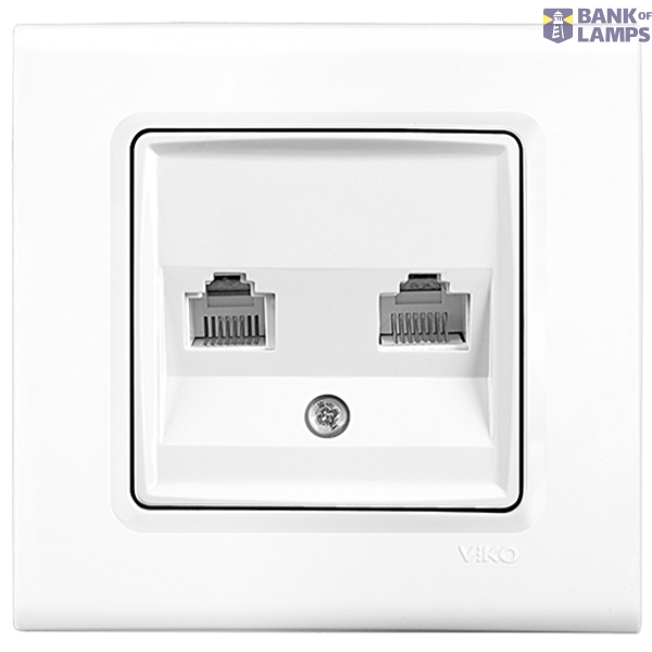 Linnera-Rollina Two Gang Data Socket (2xCAT5) White image 1