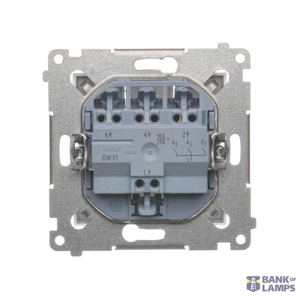 IP two-circuit switch, LED illuminated, (module), 16AX, Screw, cream white/electro white image 1