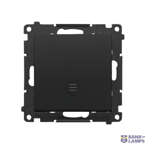 Single switch with indicator LED light, 10AX, black matt image 1