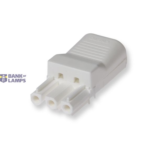 Coupler 3-p socket, str-rel, low, wht image 1