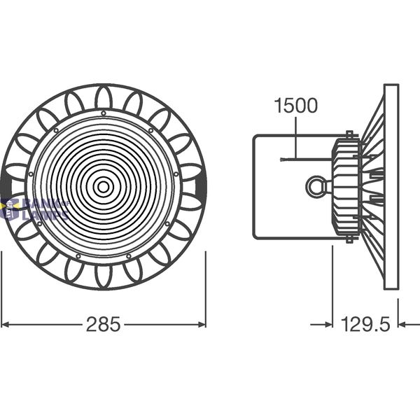 HIGH BAY GEN 2 95 W 4000 K 90DEG IP65 BK image 3