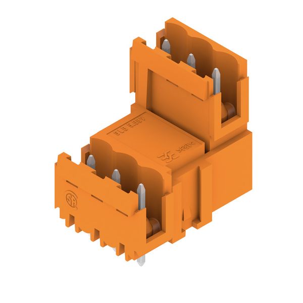 PCB plug-in connector, male header, Dovetails for fixing blocks, THT solder connection, 5.08 mm, Number of poles: 6, 180°, Solder pin length (l): 3.2 mm, tinned, orange, Box image 3